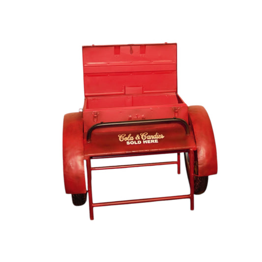Retro Red Metal Delivery Box Accent Side Table-1