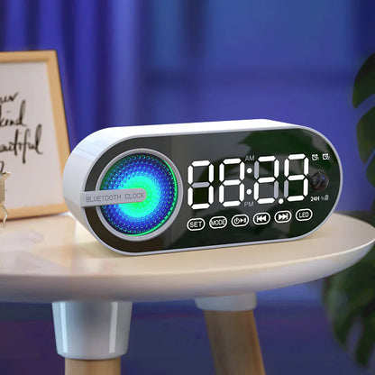 Altavoz con Reloj Despertador Bluetooth y Subwoofer FM Portátil